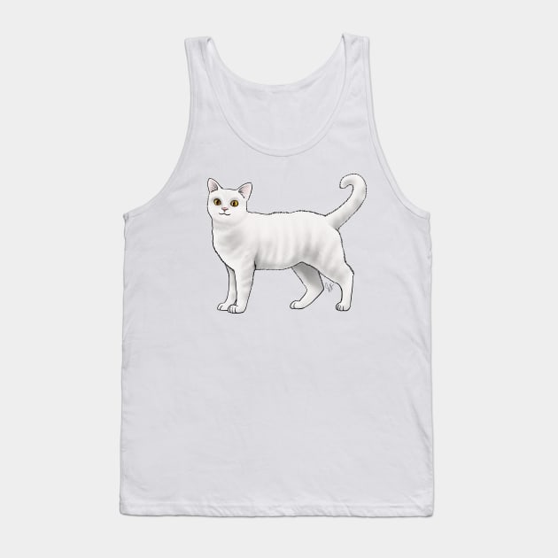 Cat - American Wirehair - White Tank Top by Jen's Dogs Custom Gifts and Designs